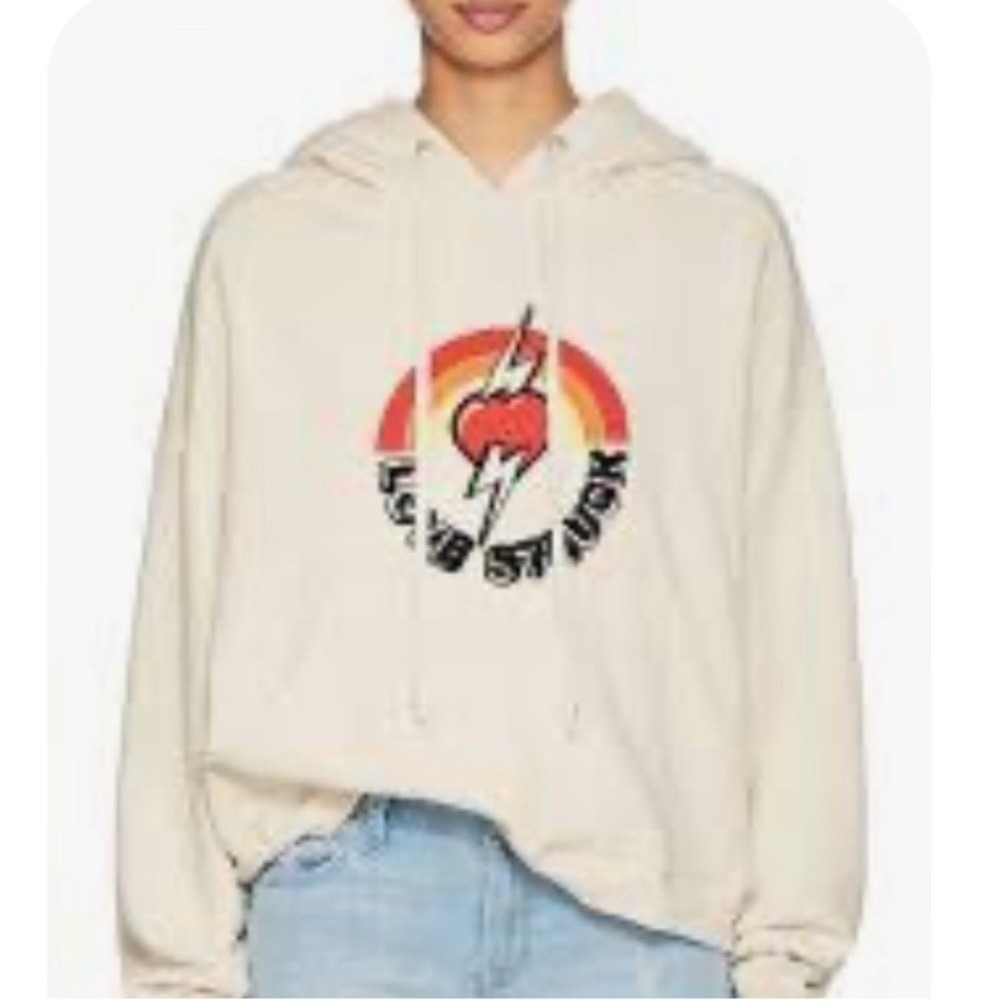 Re/Done love struck hoodie Cream with Graphics size‎ xs